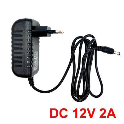 Adaptador de Corriente DC 12V 2A, Salida AC 100-240V, Cargador con Enchufe EU/US, Convertidor 12V para Cámara, DVR, LED, Robot LED