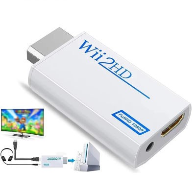 Convertidor WII a hdmi Full HD 1080P WII a hdmi Wii 2 HDTV convertidor Wii a hdmi Audio de 3,5mm para pantalla de Monitor HDTV de PC