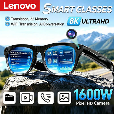 Gafas Inteligentes Lenovo con IA, 8K, Control Remoto, Cámara Táctil, Grabación, Traductor, Asistente de Voz, Bluetooth Inalámbrico
