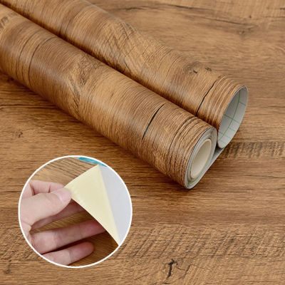 Papel tapiz de vinilo de grano de madera de 55cm de ancho para puerta, armario, mesa, muebles, pegatinas autoadhesivas impermeables, decoración del hogar