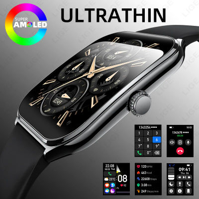2026 nuevo reloj inteligente ultrafino para hombres 1,96 "pantalla AMOLED siempre muestra el tiempo frecuencia cardíaca GPS deporte impermeable Bluetooth llamada Smartwatch