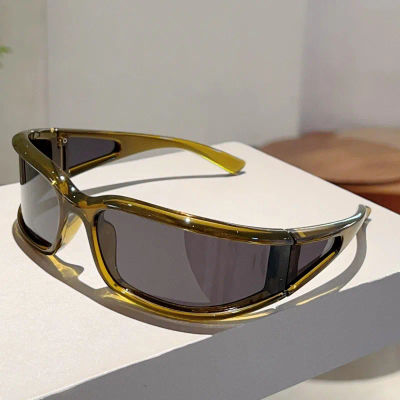 KAMMPT Y2k gafas de sol deportivas para hombre 2025, nuevas gafas de sol protectoras redondas envueltas para ciclismo, gafas de sol Anti-UV a prueba de viento a la moda para mujer