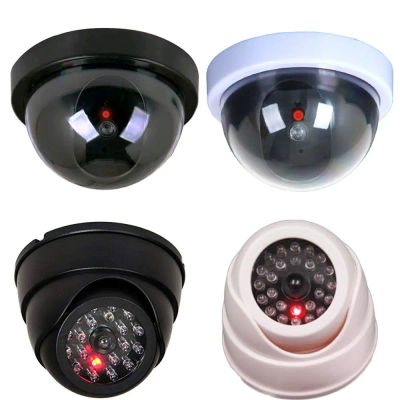 Cámara de seguridad falsa con luz LED roja intermitente, Monitor falso de simulación, domo simulado creativo, CCTV, 30 piezas