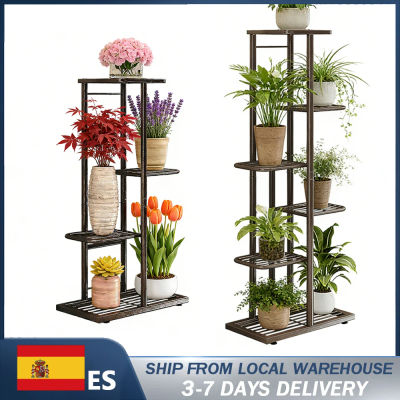 Soporte metálico de 4/6 niveles para plantas, estante de hierro de varios niveles para macetas, organizador vertical que ahorra espacio para interiores y exteriores, para exhibir plantas en patio,