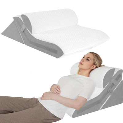 3 unids/set almohada de cuña para dormir almohada triangular plegable ajustable para roncar y después de la cirugía alivio del dolor de espalda reflujo ácido