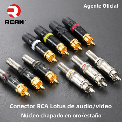 Conectores RCA REAN Originales de Neutrik, Conector de Audio y Video Phono Chapado en Oro, Conector de Cable NYS373 NYS366 con Resorte
