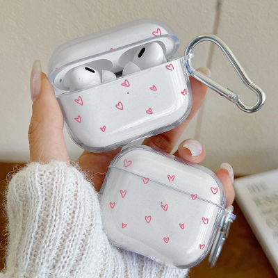 Funda de auriculares con patrón de corazón a la moda para AirPods Pro3/Pro2/Pro, funda protectora a prueba de golpes para AirPods 4/3/2/1