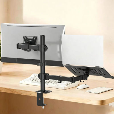 Soporte Universal Ajustable de 360° para Monitor y Portátil ° Soporte Giratorio Ergonómico para Monitor de Escritorio, para Oficina, Habitación, Trabajo con Computadora