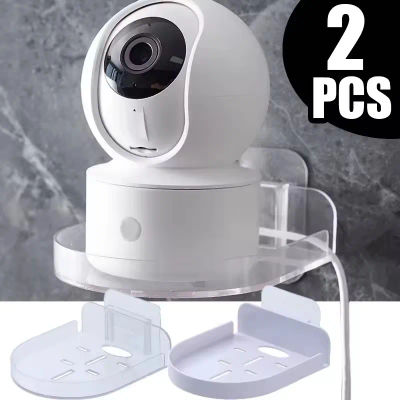 Soporte de montaje en pared para cámara de seguridad pequeña, soporte para cámara de vigilancia acrílica, estante autoadhesivo para altavoces, monitores para bebés