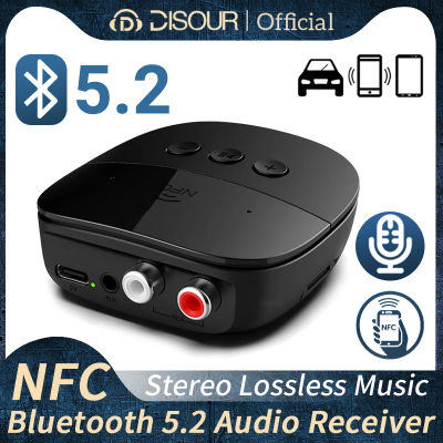 Receptor de Audio Bluetooth 5,2 RCA 3,5mm AUX USB estéreo NFC adaptador inalámbrico U-Disk/tarjeta TF con micrófono para Kit de coche amplificador de altavoz
