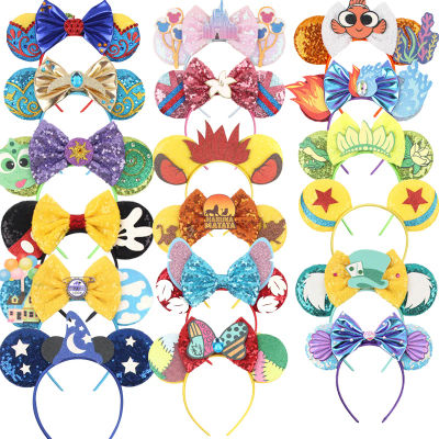 Diadema con Orejas de Mickey Mouse 2026, Novedad para Niños y Adultos, Diadema con Lentejuelas y Lazo para Fiestas, Accesorios para el Cabello para Mujeres, Niñas y Bebés, Regalo