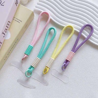 Correa de muñeca corta colorida, cordón Universal para teléfono móvil, cadena colgante, anillo, cordón con parche, llavero de cuerda para teléfono móvil, nuevo