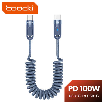 Toocki-Cable USB tipo C a USB, cargador telescópico de 100W para teléfono de coche, Cable tipo C para Macbook, iPhone 15, Samsung, Huawei, Xiaomi