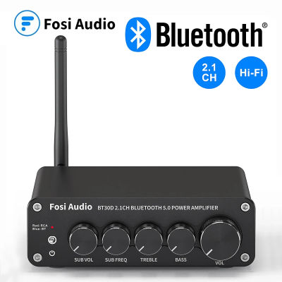 Amplificador de Sonido Bluetooth Fosi Audio BT30D, 2.1 Canales, Control de Bajos y Agudos, Amplificador de Audio para Subwoofer, 100W + 50W X2