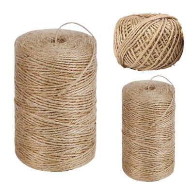 1 rollo de hilo de yute natural resistente de 1,5 mm x 98,4/326/656 pies, hilo marrón de 98,4 pies de largo para jardinería, atado de plantas trepadoras de tomate