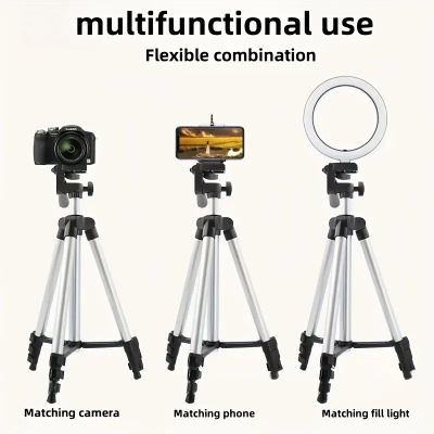 Trípode de Viaje con Control Remoto Bluetooth y Clip para Teléfono, Compatible con Cámaras Digitales DSLR y SLR de Canon y Nikon, Soporte Universal