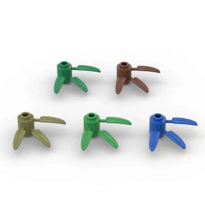 MOC-Kit de bloques de construcción para niños, 10 piezas, 30176, planta, hierba, redondo 1x1 con 3 hojas de bambú, bloques de partículas, juguetes para niños, regalos de cumpleaños