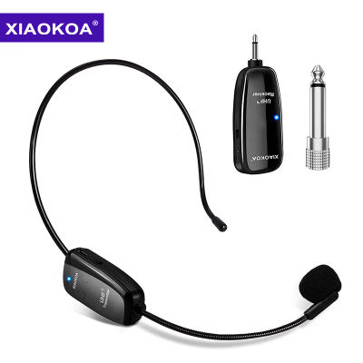 Auriculares con micrófono inalámbrico Auriculares con micrófono inalámbrico UHF y alcance portátil 2 en 1 de 160 pies para amplificador de voz, altavoces de escenario, enseñanza