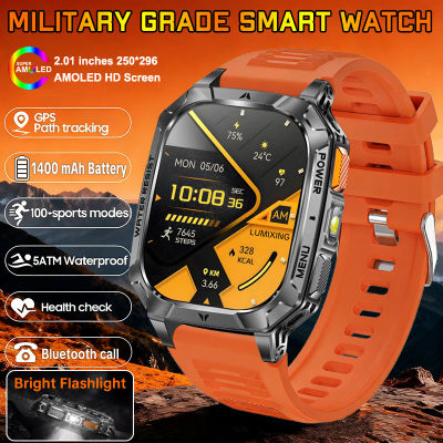 Reloj Inteligente 2026 con Batería de Grado Militar de 1400 mAh, Pantalla AMOLED de 2.01'', Resistente al Agua IP68, Deportivo, Fitness, Llamadas Bluetooth