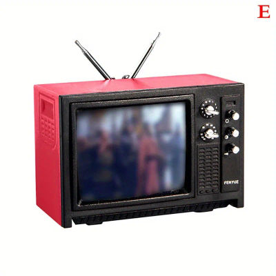 Mini TV Retro para casa de muñecas, adornos de juguete, muebles de simulación en miniatura para decoración de sala de estar