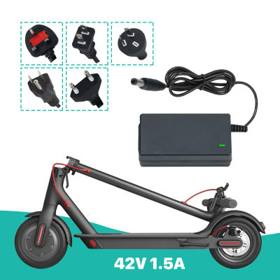 Cargador de Batería para Scooter Eléctrico de 42V 1.5A, Adaptador de Cargador para Scooter con Enchufe EU, US, UK, AUS