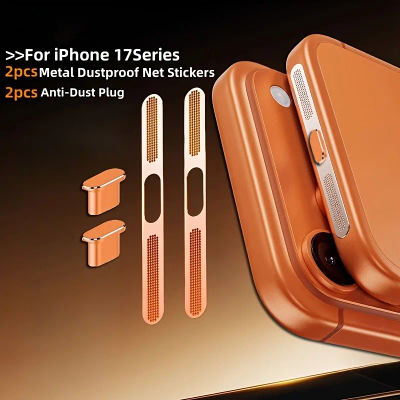 4 Uds. De pegatina de red a prueba de polvo de Metal, tapón antipolvo para iPhone 17 Pro Max 17 Pro 17, auricular, orificio para altavoz, Protector de malla antipolvo