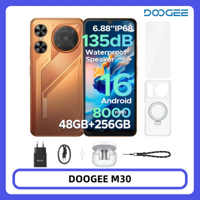 Teléfono Inteligente DOOGEE M30 Android 16 48GB+256GB IP68 Altavoz de 135dB Pantalla de 6.88” 120Hz Batería de 8000mAh Cámara de 64MP