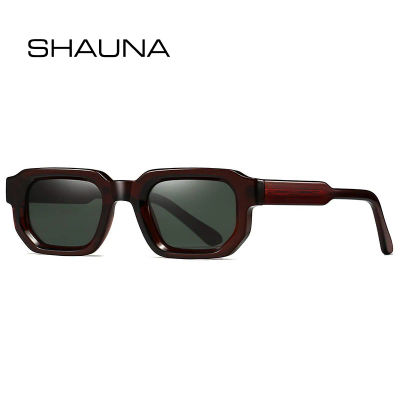 SHAUNA Retro rectángulo mujeres gafas de sol de lujo moda tonos verdes oscuros UV400 tendencia hombres Punk gafas de sol