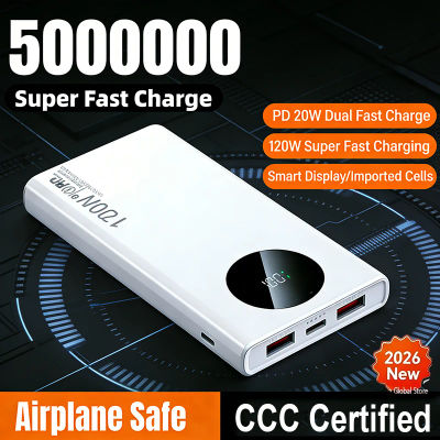 Banco de energía de alta capacidad de 500000mAh y 120W, cargador de batería portátil de carga rápida para iPhone, Samsung, Xiaomi