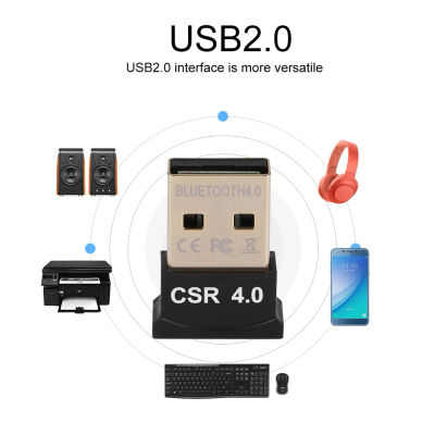 Adaptador Bluetooth Dongles inalámbricos CSR4.0 Mini adaptador USB Bluetooth receptor de Dongles inalámbricos para Windows ratón teclado auriculares
