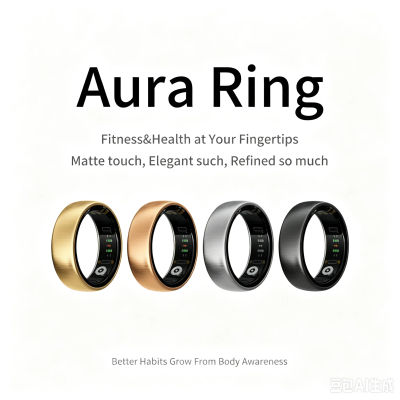 Anillo inteligente AURA Matt, monitor de actividad física y salud, control del sueño y la temperatura, batería de larga duración, rastreo GPS para hombres y mujeres.