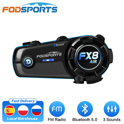 Fodsports FX8 Air motocicleta Bluetooth intercomunicador casco de motocicleta auriculares, Intercomunicador Moto, Radio FM.