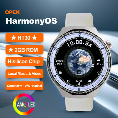 Reloj inteligente HT30 OPEN-HarmonyOS AMOLED 2GB ROM relojes deportivos para hombres vídeo Local esferas personalizadas NFC ritmo cardíaco oxígeno en sangre Smartwatch