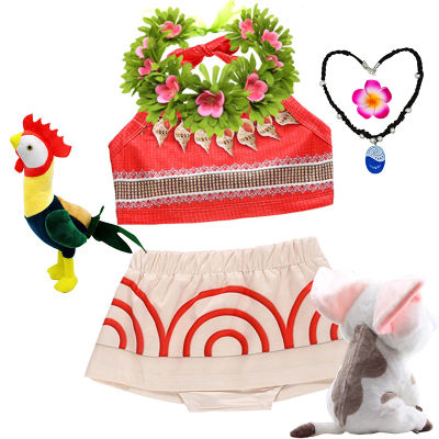 Vestido para niñas pequeñas Moana, conjunto de dos piezas para bebés y niños, Top + Pantalones, disfraz de princesa para Festival de juegos de rol Vaiana, ropa informal