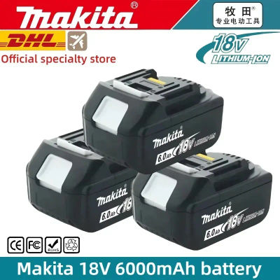 Batería genuina Makita de 18 V, batería de herramienta recargable con pantalla LED para batería y cargador de herramienta eléctrica serie Makita LXT