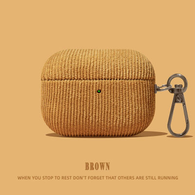 Nueva funda para auriculares con diseño de pana de lujo para Airpods Pro 2 con llavero, funda protectora de cuero suave para Airpods 1 2 3 ﻿ Pro3