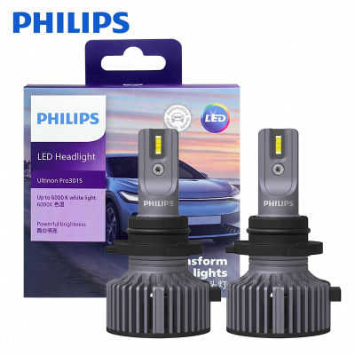 Philips LED HB3 9005 Ultinon Pro3015 12V/24V 6000K Lámparas LED para faros delanteros de automóvil de color blanco brillante, 2x
