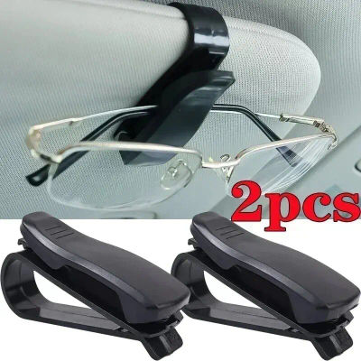 Caja Universal para gafas de sol para coche, 2 uds., Clip para gafas de sol, tarjetero, sujetador, estuche de bolígrafo, Clips para gafas, accesorios