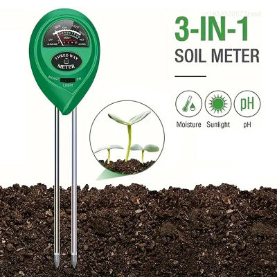 Medidor de PH del suelo 3 en 1, probador de PH de luz solar, Sensor de humedad del suelo para flores de jardín, Detector de Monitor de PH de humedad y acidez de plantas