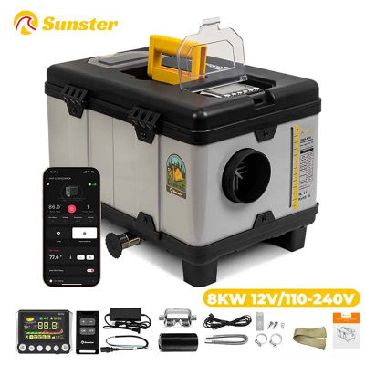 Calentador Diésel TB10 de 8KW para Caja de Herramientas, 12V/24V/220V, con Bluetooth/LCD/Control Remoto/Termostato/Ultra Silencioso para Garaje y Camión