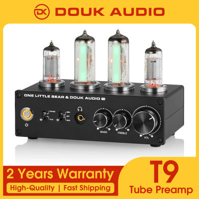 Douk Audio T9 HiFi Magic Eye 6E2 tubo de vacío preamplificador estéreo MM/MC Phono etapa para tocadiscos domésticos Amp