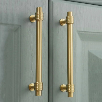 Tiradores de muebles de latón macizo francés, tiradores dorados para armarios y cajones, tiradores de cajón de cocina de lujo