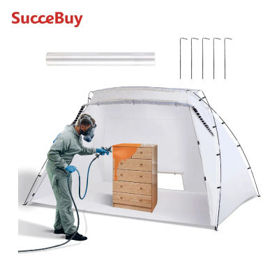 SucceBuy Cabina de Pintura Portátil Plegable 7.5x5.2x5.2/10x7x6ft, Carpa para Pintura en Aerosol para Proyectos de Muebles, Manualidades y Bricolaje