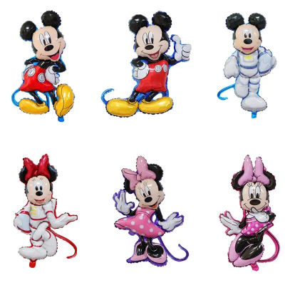 Globos de Mickey Minnie Mouse, globo de aluminio de dibujos animados, decoraciones para fiesta de cumpleaños, Baby Shower, regalo de aire clásico para niños
