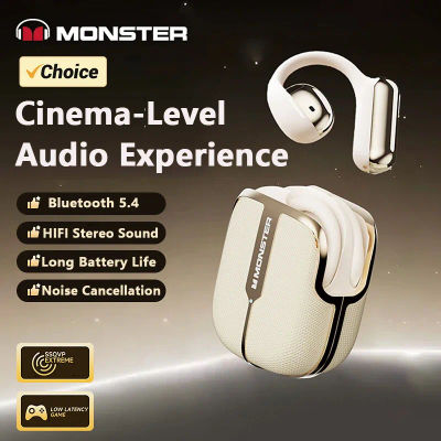 Auriculares Monster XKO06 con gancho para la oreja, inalámbricos por Bluetooth 5,4, sonido estéreo, reducción de ruido, auriculares deportivos con batería de larga duración
