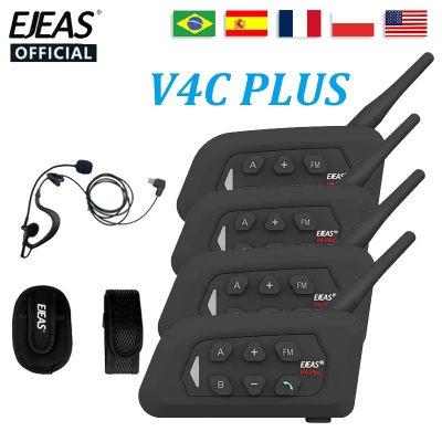 EJEAS-Auriculares Bluetooth V4C PLUS1500M Full Duplex, interfono de conferencia, intercomunicador para árbitro de fútbol