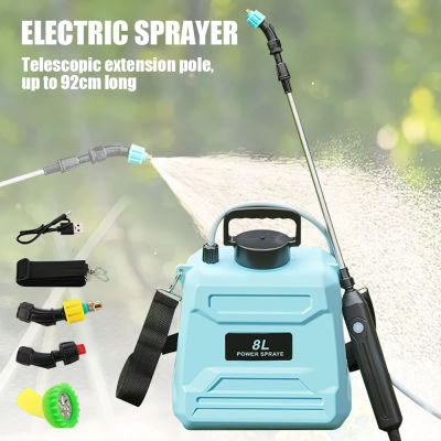 Pulverizador Eléctrico Automático de 8L, Pulverizador de Jardín para Plantas, Rociador Recargable de Mano, Pulverizador Atomizador, Regadera de Hombro