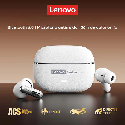 Auriculares Inalámbricos Lenovo LE208 con Cancelación de Ruido ENC, Micrófono, Bluetooth V6.0, Auriculares HIFI con Sonido de Alta Fidelidad, Llamadas HD con Micrófono
