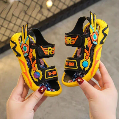 Sandalias Disney para niños, zapatos de verano para niños, sandalias para bebés y niños, zapatos negros informales para la playa para niños al aire libre