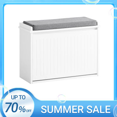 SoBuy FSR98 Camión volquete de zapatos Mueble para zapatos con solapa Banco para zapatos con cojín de asiento Cómoda para zapatos Banco BHT aprox. : 62x46x26cm